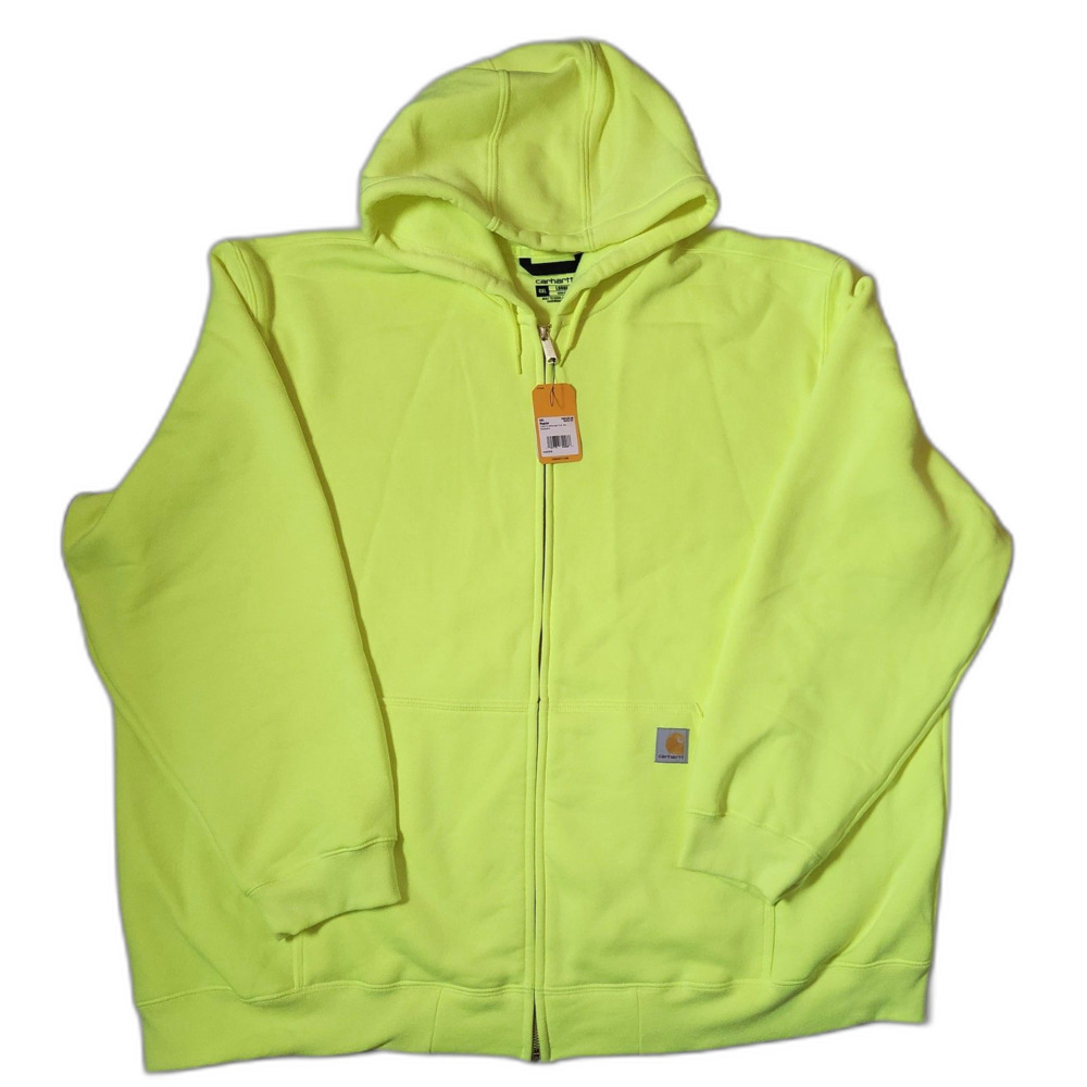 Carhartt Men’s 4XL Loose Fit Full Zip Hoodie Safety Yellow